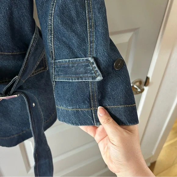 NWT Free People Closed Denim Trench Jacket - Picture 7 of 8